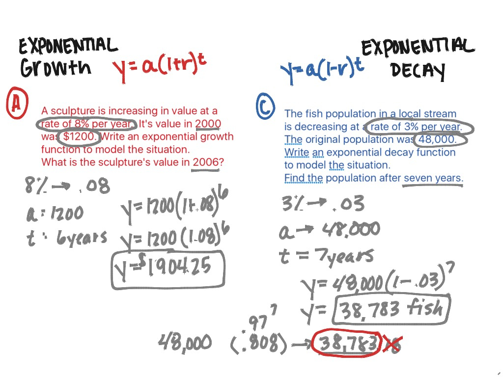 11 3 Exponential Growth And Decay Half life Compound Interest Math 