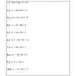 12 9Th Grade Quadratic Equations Worksheet