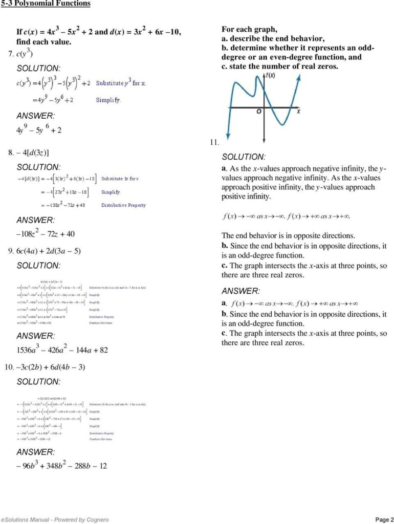 30 Graphing Polynomial Functions Worksheet Answers Education Template