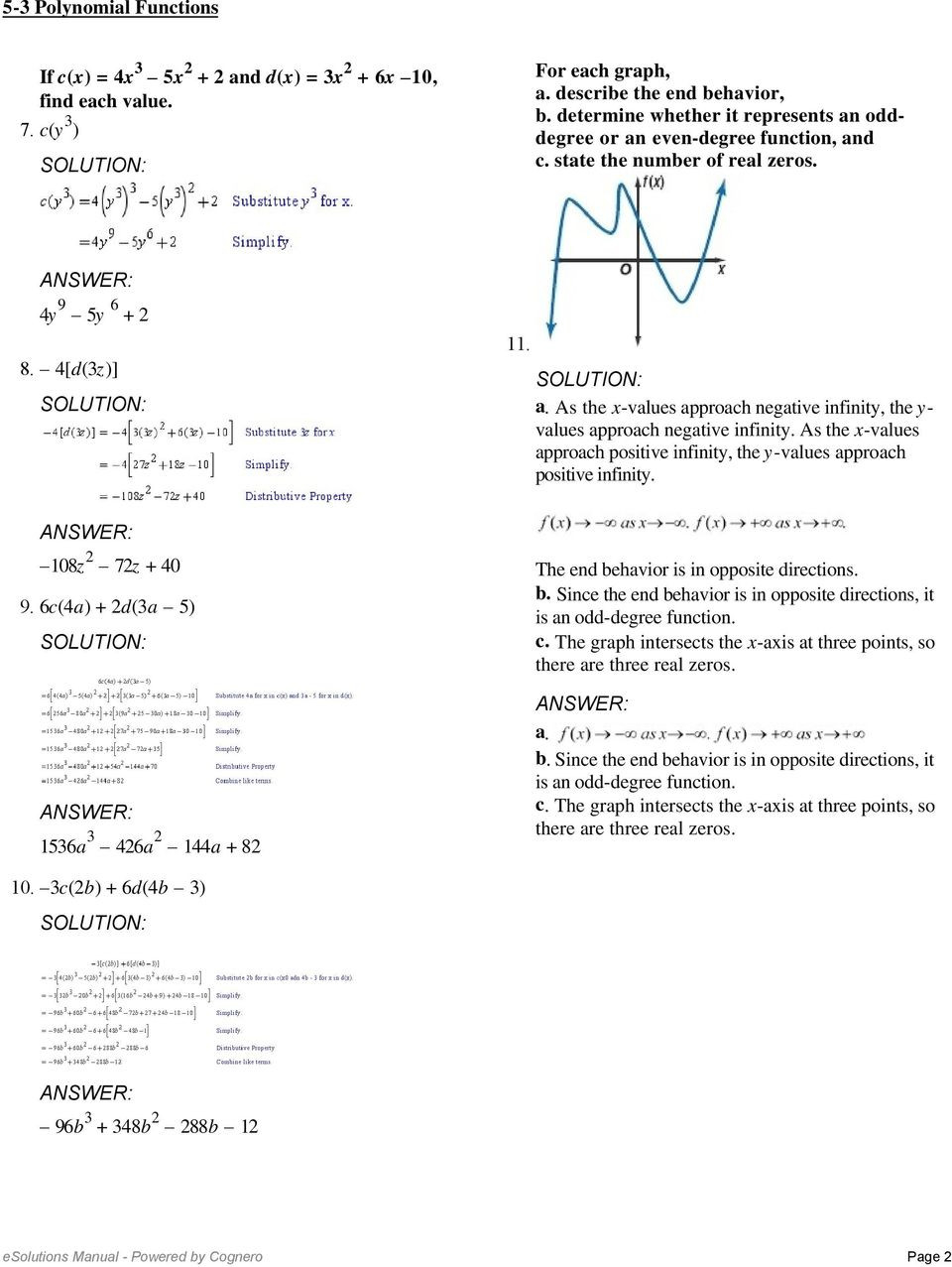 Graphs Of Polynomial Functions Worksheet Answers – Function Worksheets