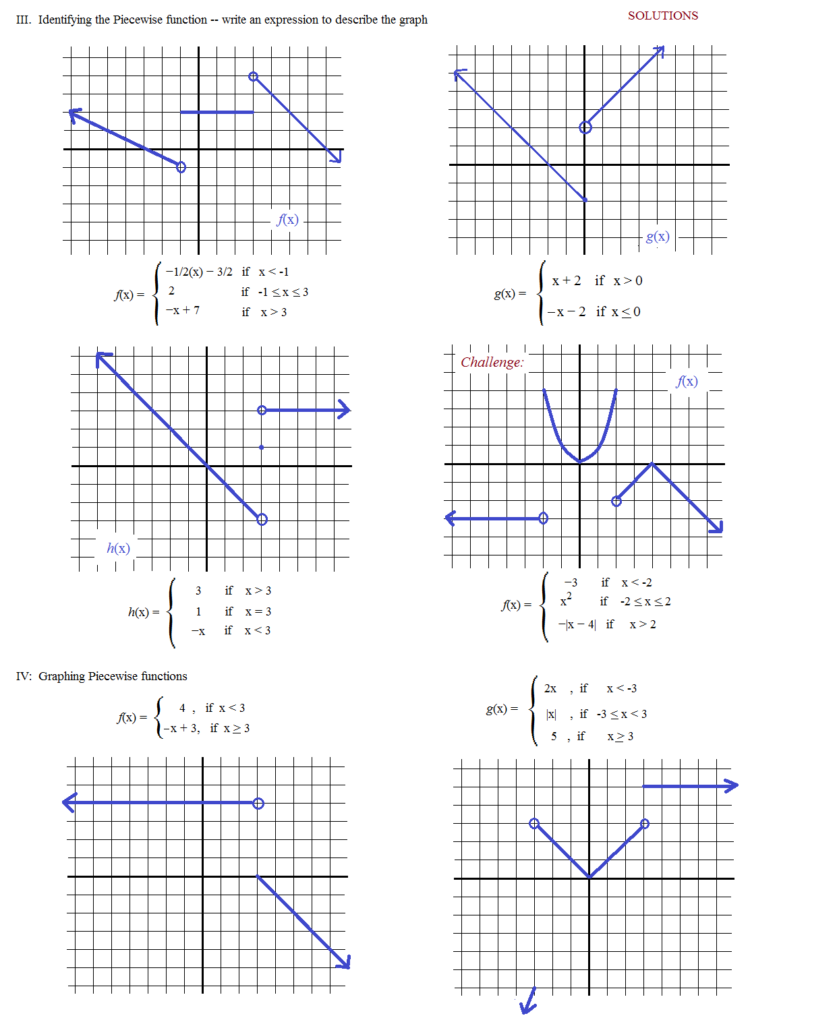 31 44 Graphing Piecewise Functions Worksheet Answers Notutahituq 