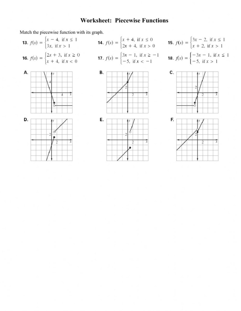 33 Algebra 2 Yl 4 4 Graphing Piecewise Functions Worksheet Answers 