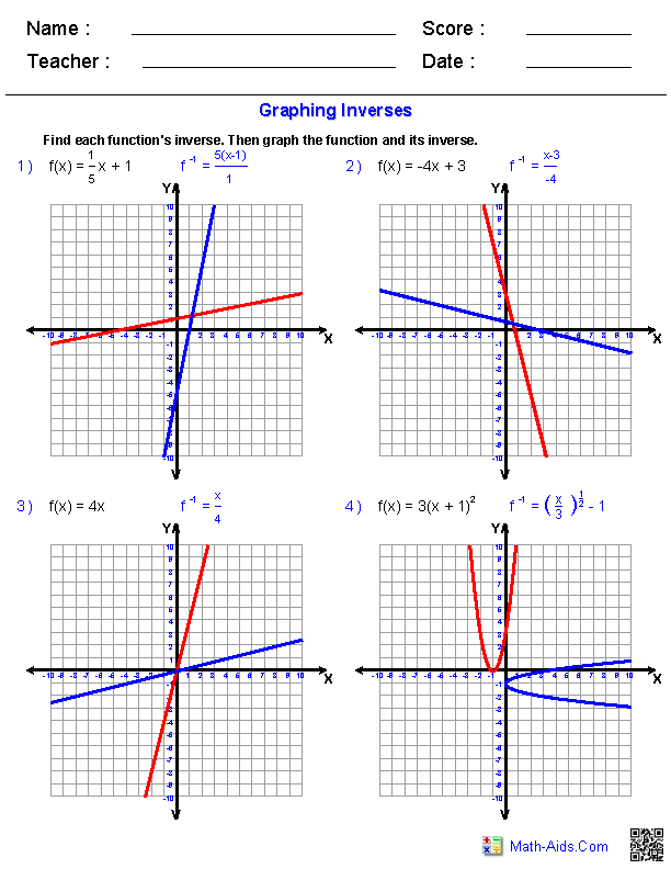 33 Graphing Inverse Functions Worksheet Free Worksheet Spreadsheet