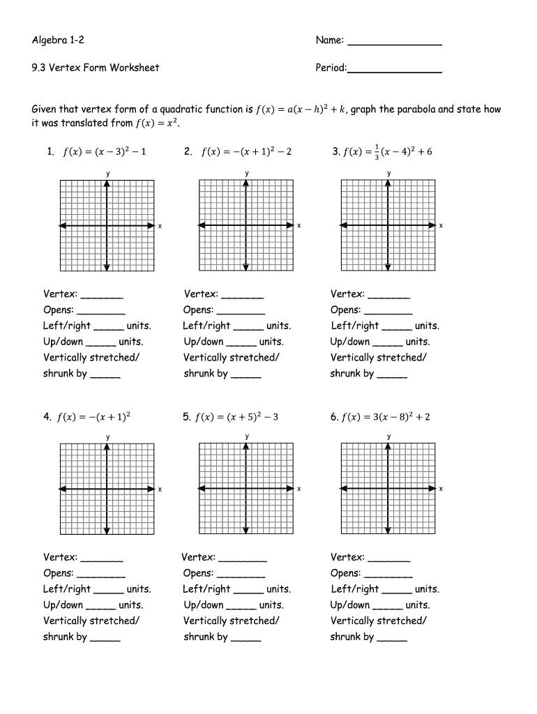 Algebra 2 Graphing Quadratics Review Worksheet Algebra Worksheets 