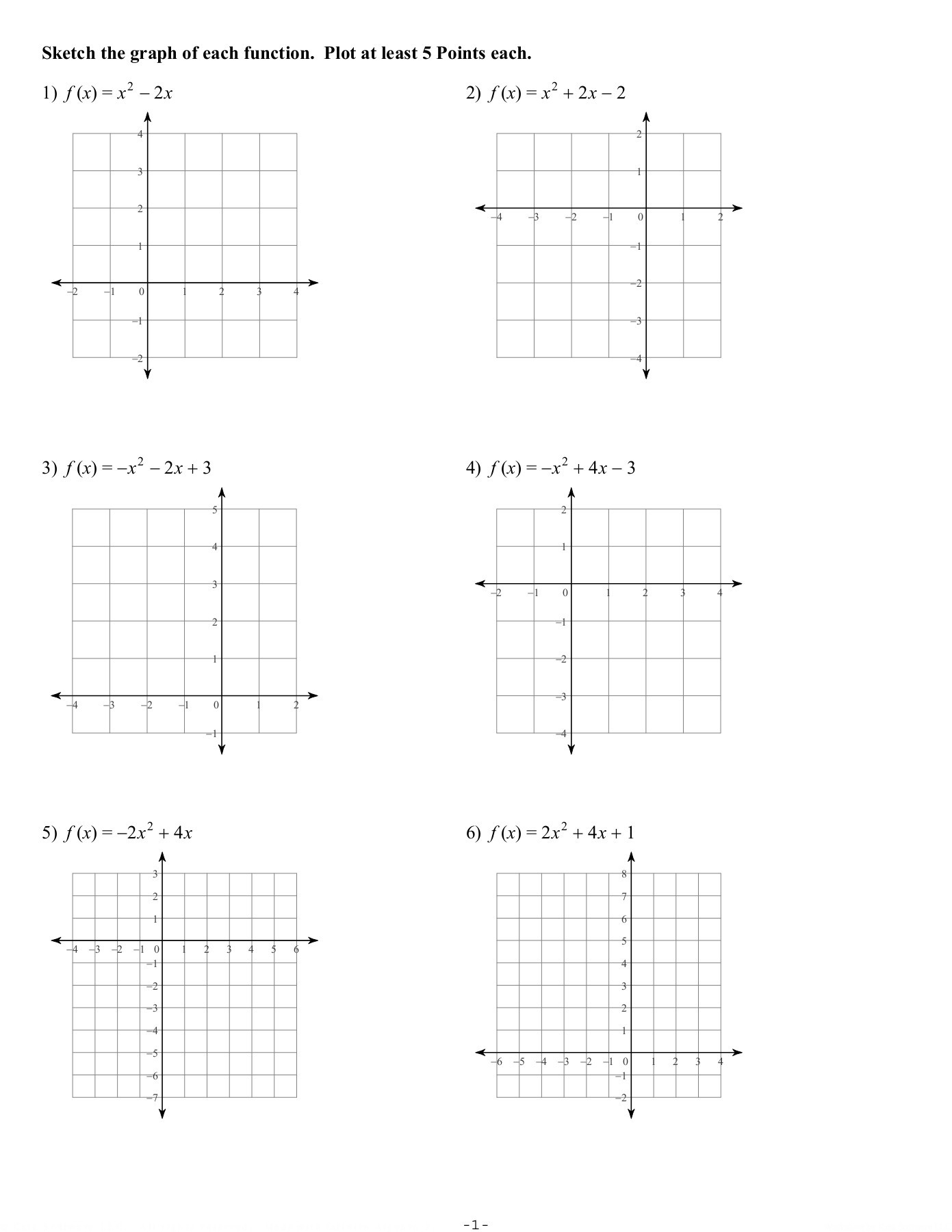 assignment sketch the graph of each function