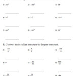 Convert Between Degrees And Radians Worksheets Algebra Worksheets