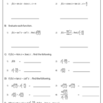 Evaluating Trigonometric Functions Worksheets