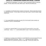 Exponential Growth And Decay Worksheet Algebra 2 Algebra Worksheets