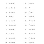 Factoring Quadratic Trinomials Worksheet Db excel