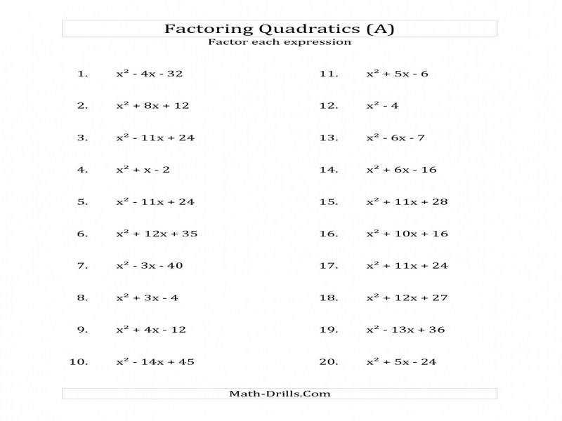 Factoring Quadratics Worksheet Homeschooldressage Worksheet 