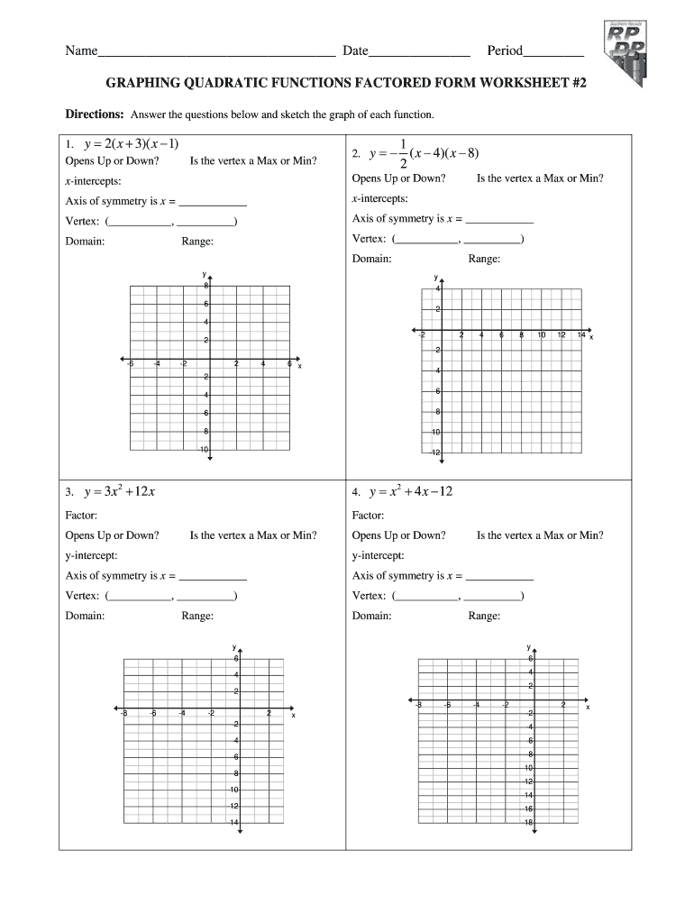 Graphing Quadratic Functions In Standard Form Worksheet 1 Rpdp Answers 