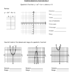 Graphing Quadratic Functions Worksheet Doc Worksheet