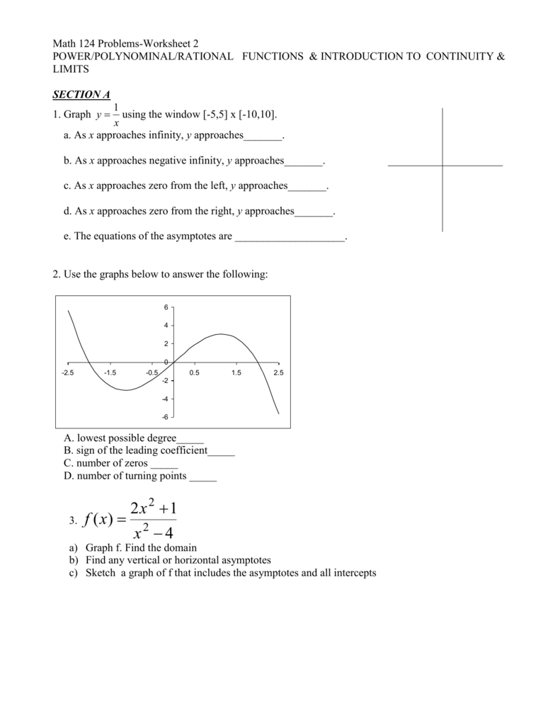 Graphing Rational Functions Worksheet 2 Answers Free Download Math 