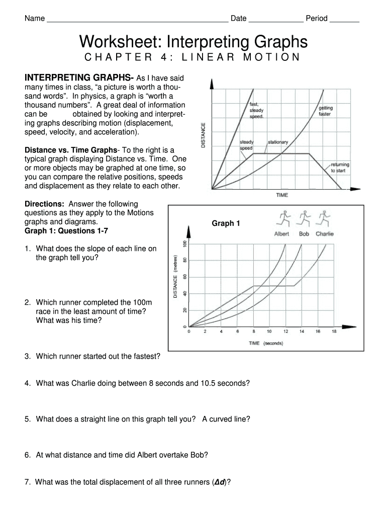 Interpreting Motion Graphs Worksheet Pdf Fill Online Printable 