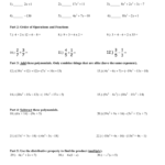 Operations With Polynomials Worksheet Algebra 1 Answer Key Worksheets