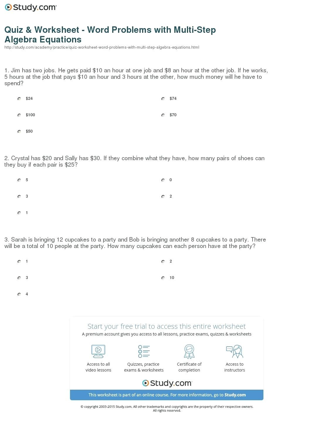 Quadratic Functions Word Problems Worksheet With Answers Function