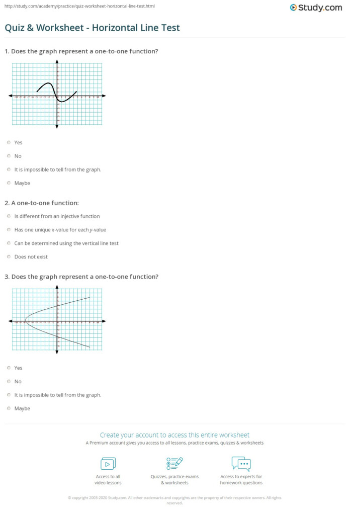 Quiz Worksheet Horizontal Line Test Study