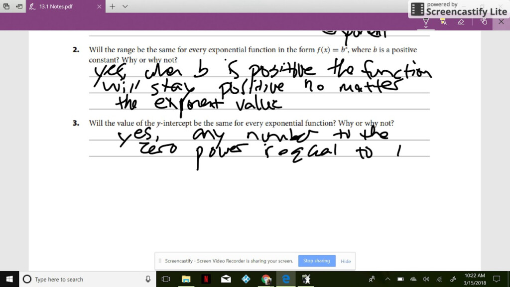 Section 13 1 Exponential Growth Functions Part 1 YouTube