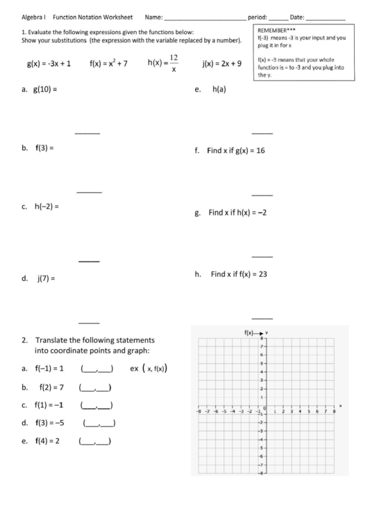 Top 10 Functional Notation Worksheet Templates Free To Download In PDF 