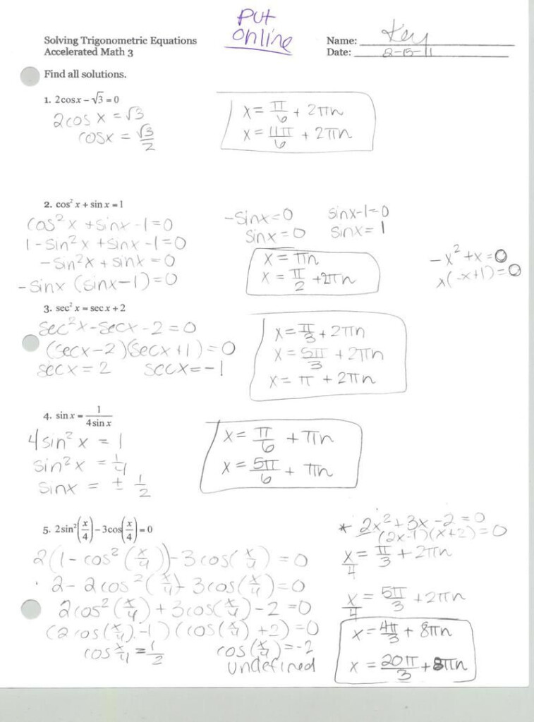 Trig Identities Worksheet Pdf Briefencounters