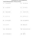 Two Step Algebra Equations Worksheet Pdf Algebra Worksheets Free Download