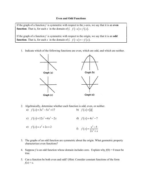 30 Even And Odd Functions Worksheet With Answers Support Worksheet