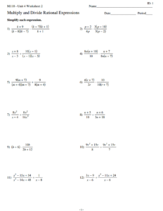 32 Multiplying Dividing Rational Expressions Worksheet Worksheet ...