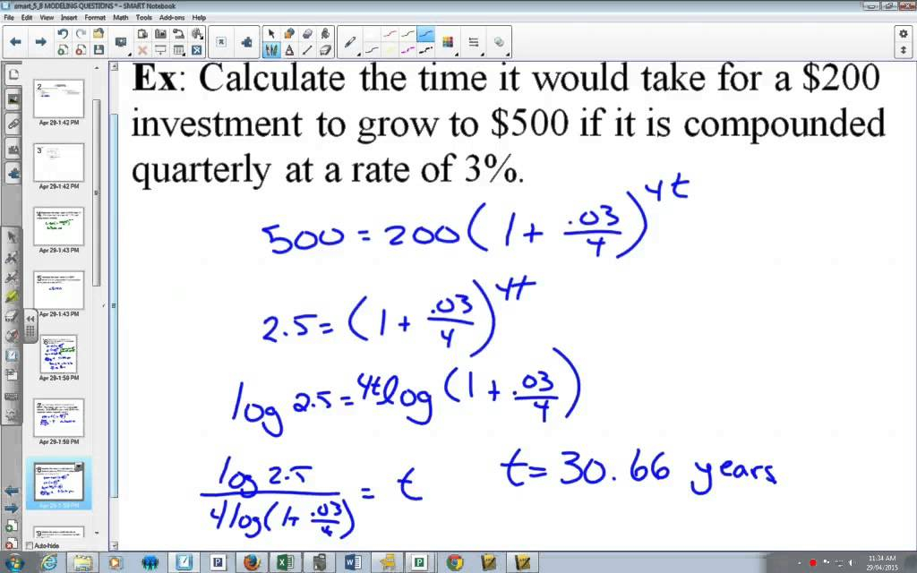 40SP 5 8 Modeling Exponential Equations Handount Compound Interest 