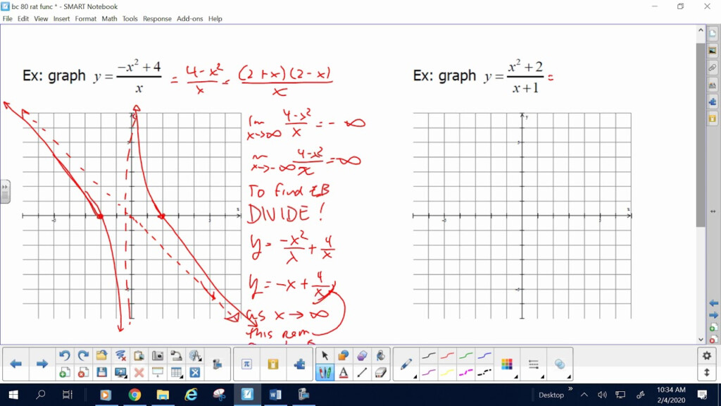 Ab 80 Graphing Rational Functions With Slant Asymptotes YouTube