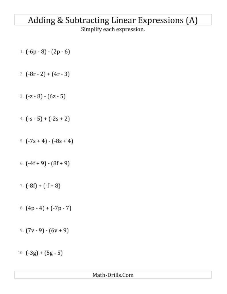 Adding And Subtracting Functions Worksheet Pdf Worksheets Free Download