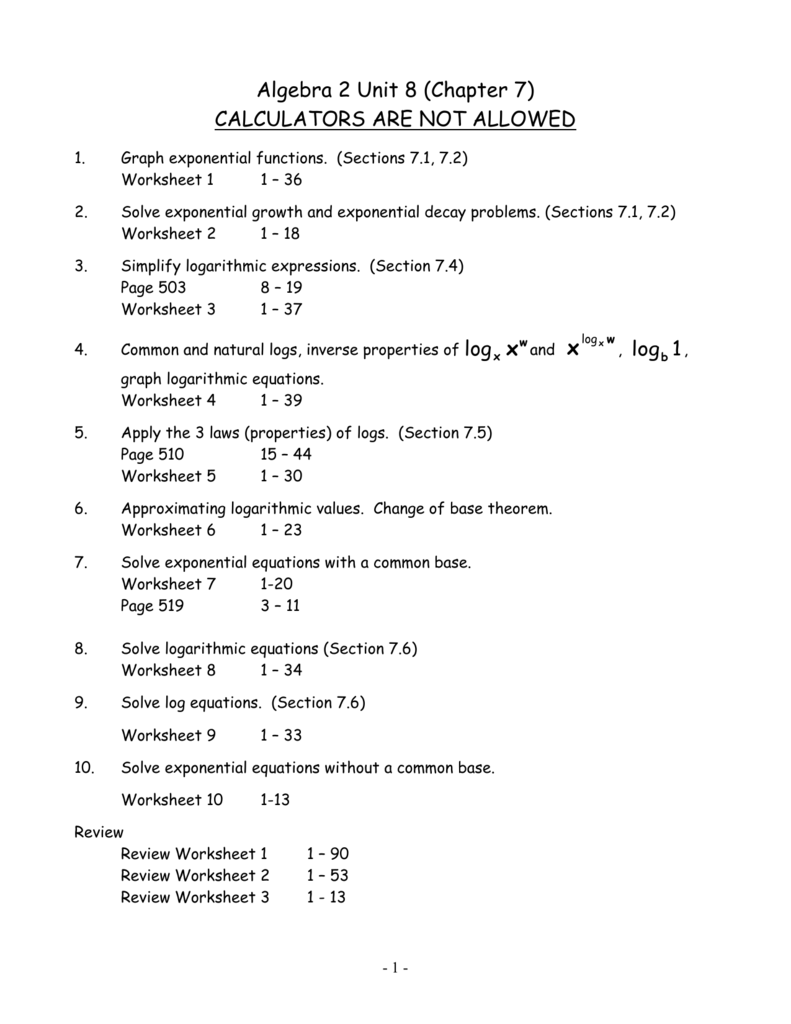 Algebra 2 Exponential Functions Worksheet Answers Algebra Worksheets