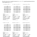 Algebra 2 Graphing Quadratics Review Worksheet Algebra Worksheets