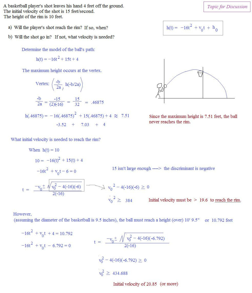 Algebra 2 Quadratic Word Problems Worksheet Schematic And Wiring Diagram