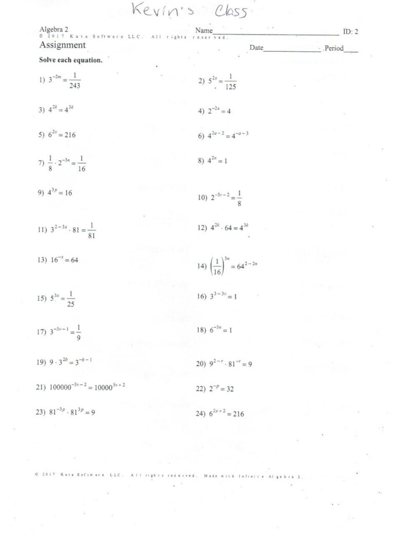 Factoring Quadratic Equations Worksheet With Answers Function Worksheets