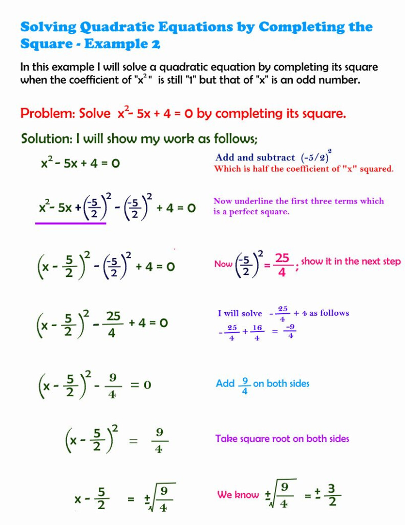 Completing The Square Practice Worksheet Beautiful 9 4 Solving 