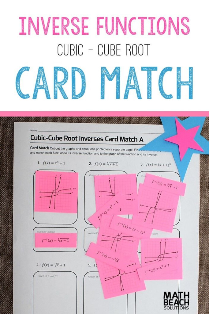 Cubic Cube Root Inverses Card Match Cube Root Algebra Activities