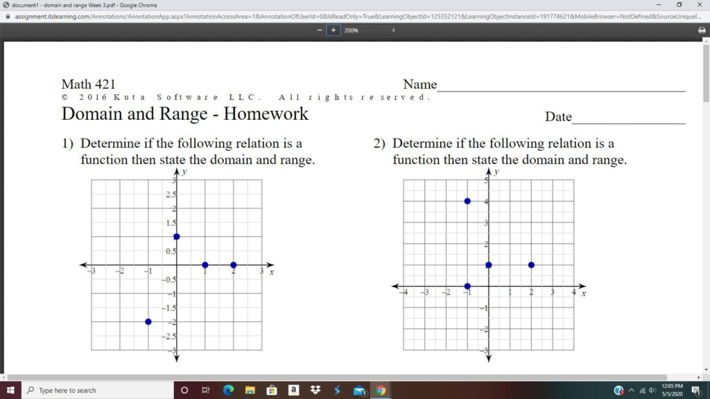 Domain And Range Kuta Worksheet DONIMAIN