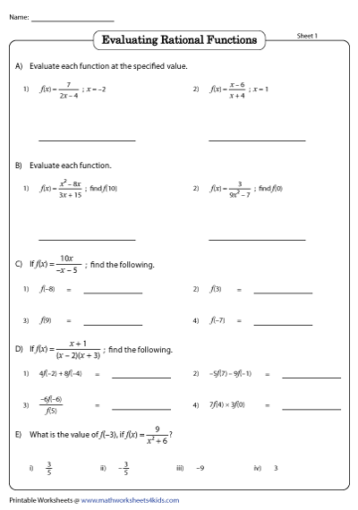 Evaluating Polynomial Functions Worksheet Pdf Thekidsworksheet