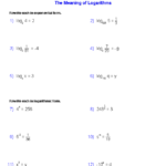 Exponential And Logarithmic Functions Worksheet With Answers Pdf