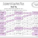 Exponential Equations Worksheet Maze Activity Exponential