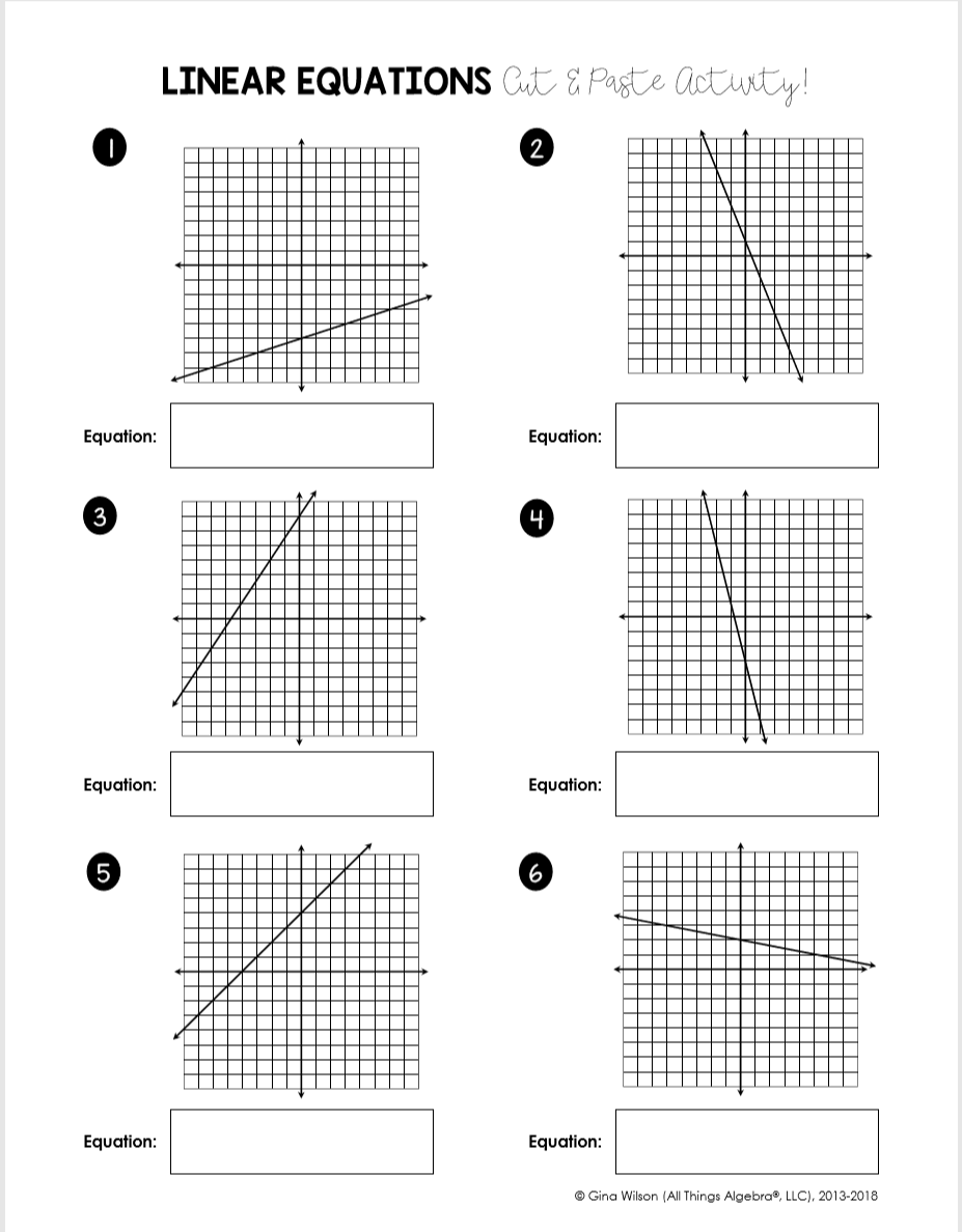 Graphing Linear Equations Using A Table Of Values Worksheet Pdf 