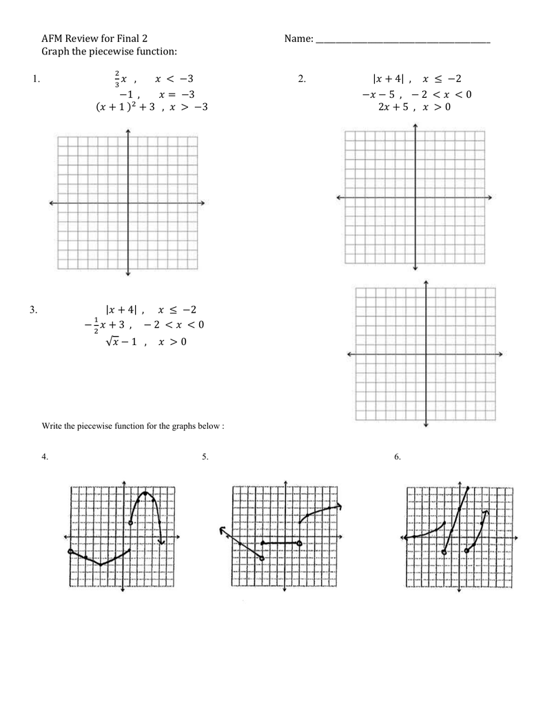 Graphing Piecewise Functions Worksheet Math Plane Piecewise Functions 