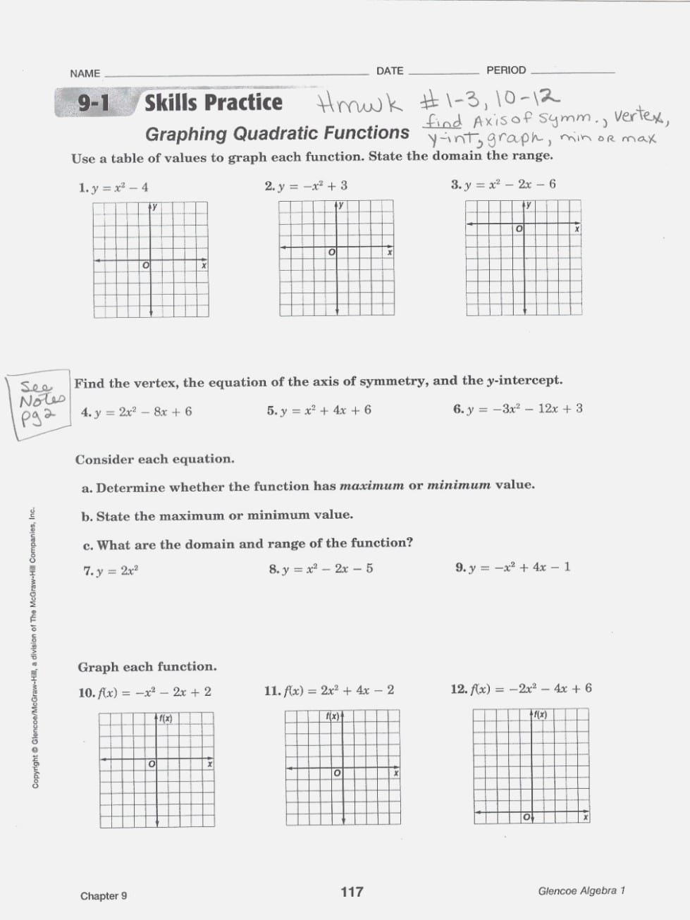 graphing-quadratic-functions-in-standard-form-worksheet-answer-key