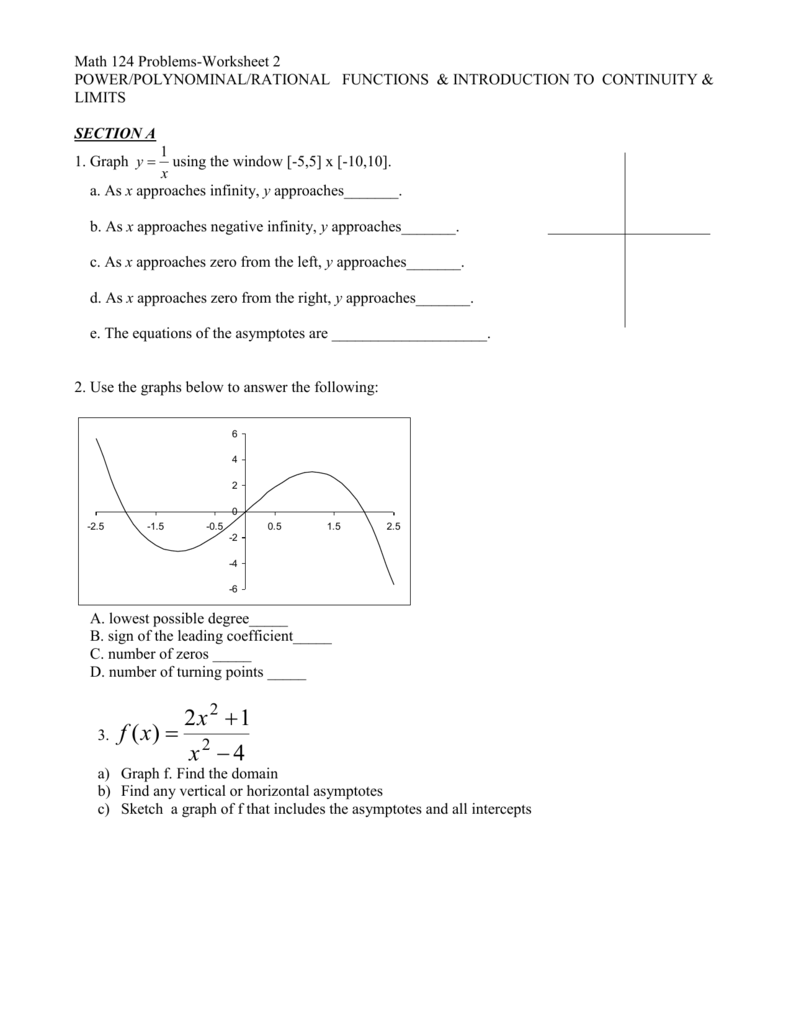 Graphing Rational Functions Worksheet 2 Answers Free Download Math