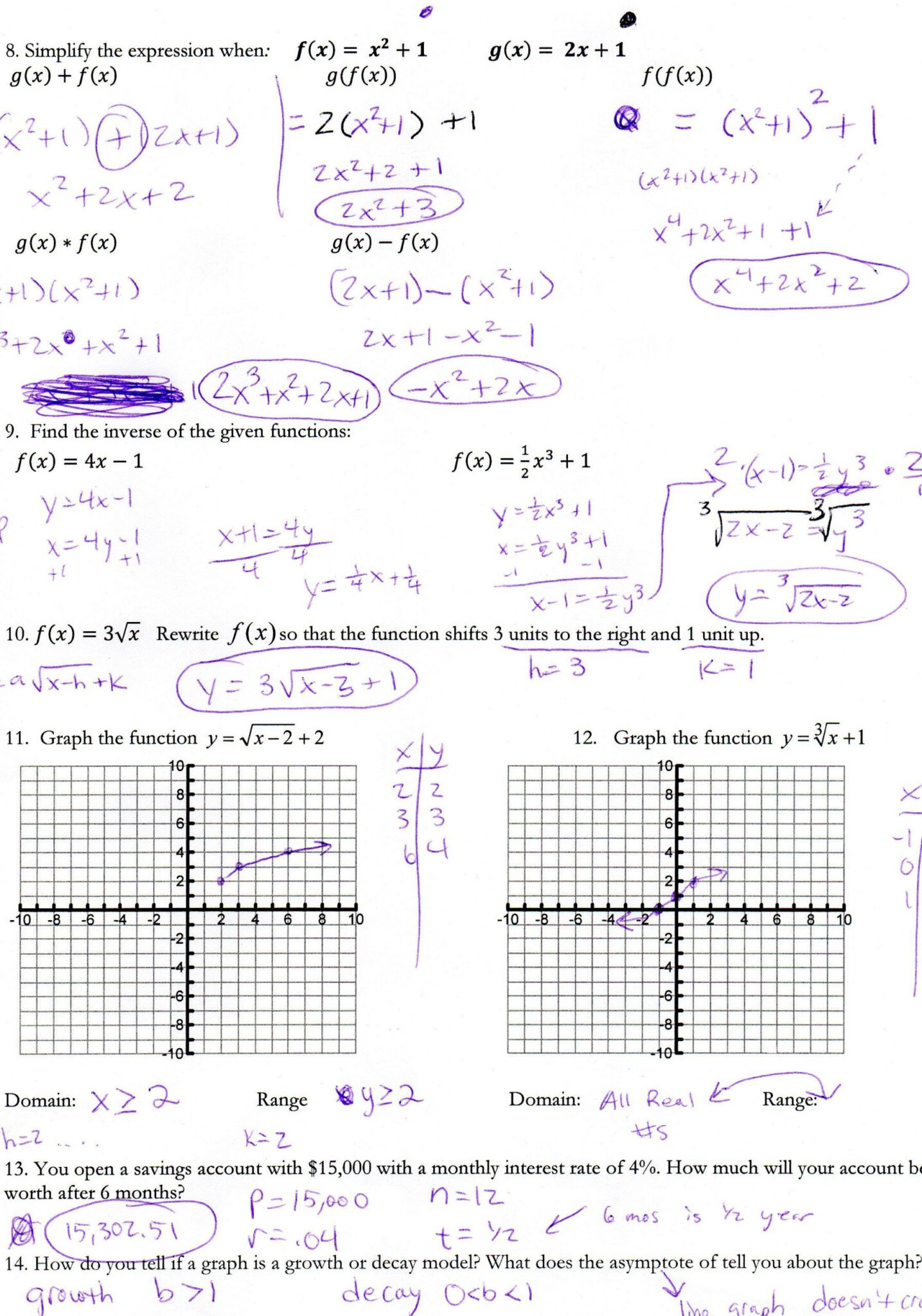 Graphing Square Root Functions Worksheet Algebra Ii Mr Shepherd S 