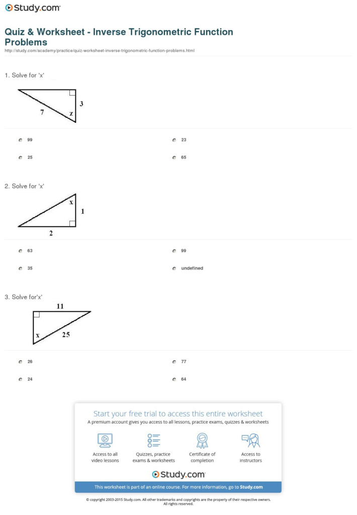 Graphing Trigonometric Functions Worksheet With Answers Pdf