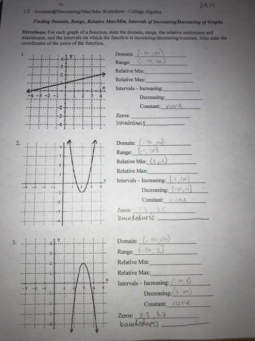 How To Find Domain And Range Of A Graph Worksheet