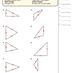 Identifying Types Of Triangles Worksheet Template With Answer Key