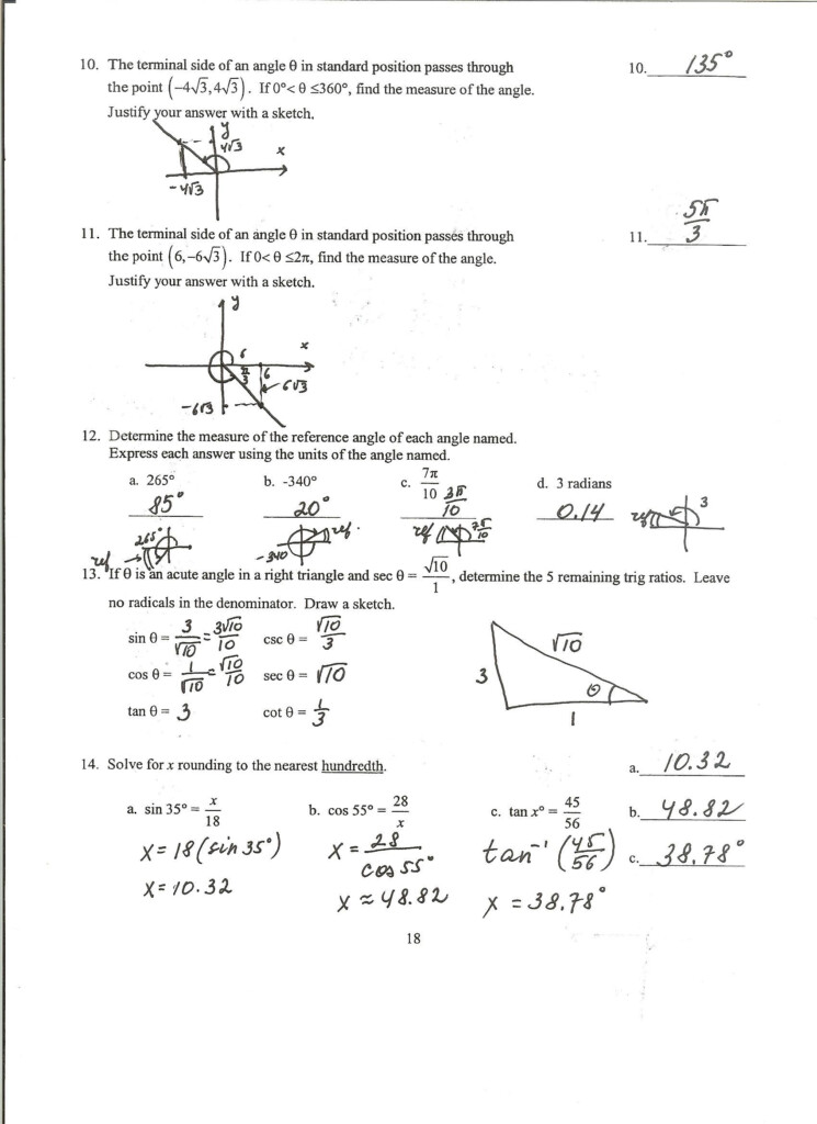Inverse Trigonometric Ratios Worksheet Answers Worksheet