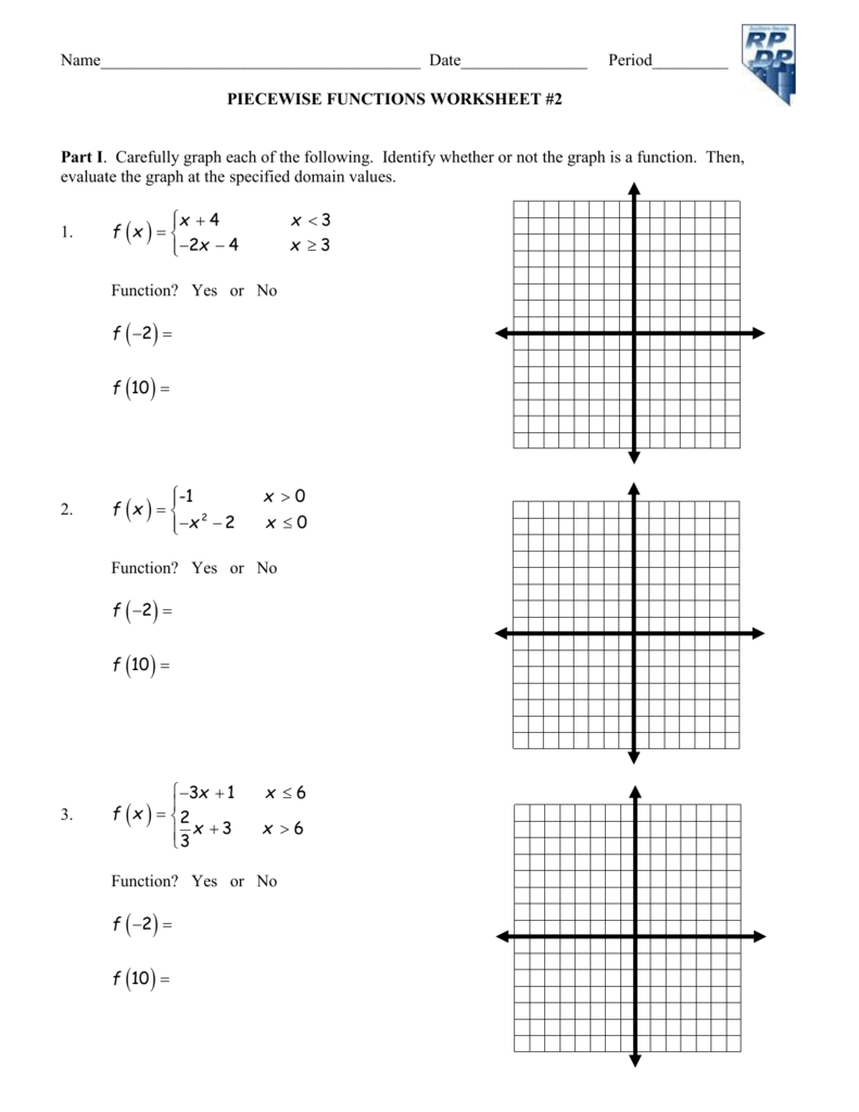 Piecewise Functions Worksheet Answer Key Get Images